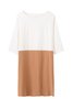 Brown 3/4 Sleeve Pockets Shift Dress